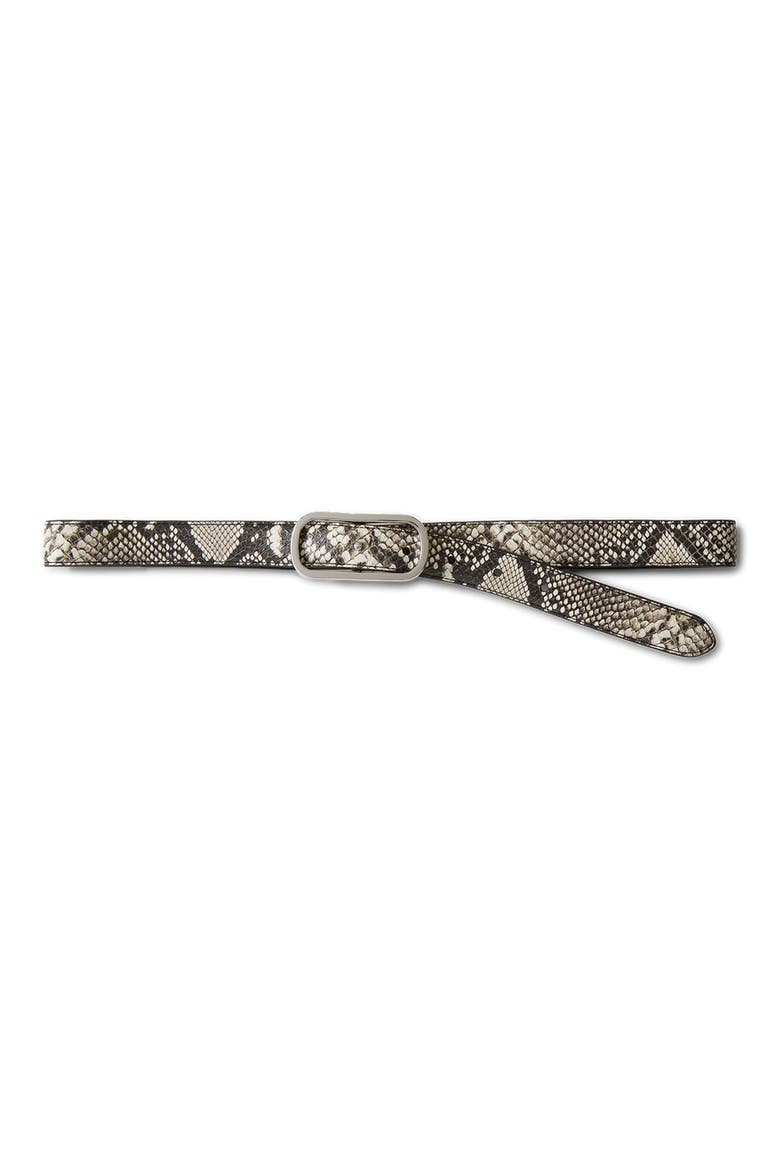 Snake Embossed Leather Loop Belt, Main, color, NATURAL MULTI