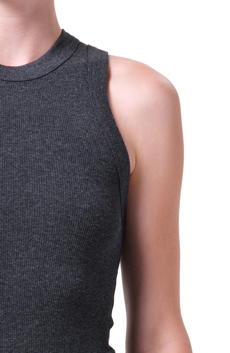 AGOLDE Leigh Rib Racerback Tank, Alternate, color, Charcoal Heather