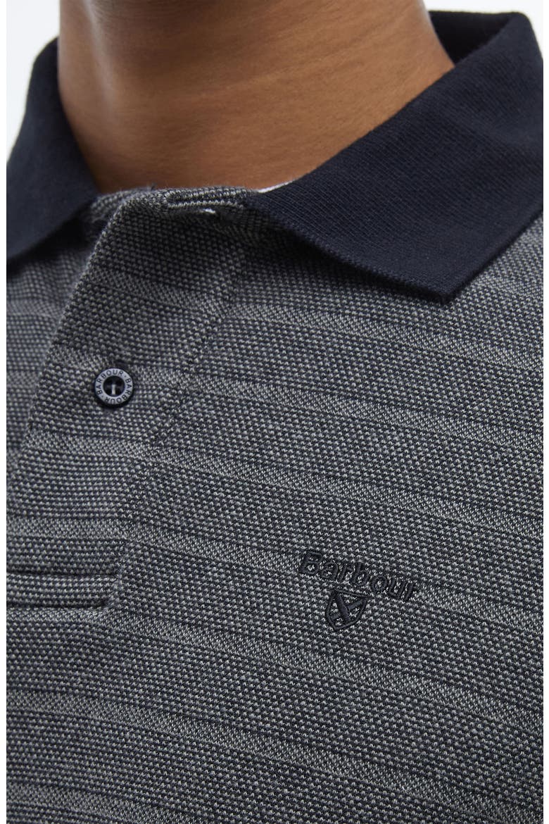 Cleveland Ribbed Long Sleeve Polo, Alternate, color, BLACK MIX
