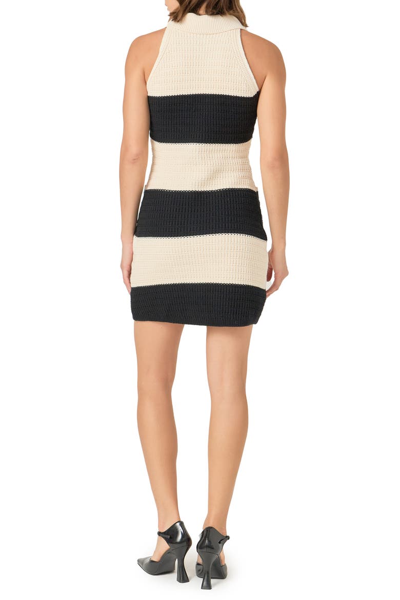Stripe Cotton Blend Minidress, Alternate, color, CREAM/ BLACK