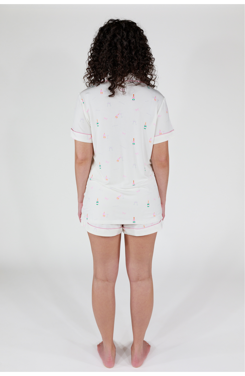In My Sundays Short Sleeve & Short Pajama Set, Alternate, color, A Toast To Forever