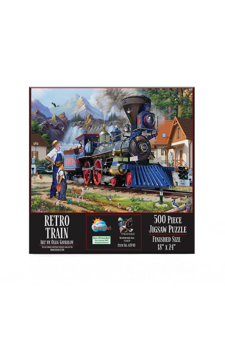 Sunsout Retro Train 500 piece Jigsaw Puzzle for Adults, Alternate, color, Multicolor