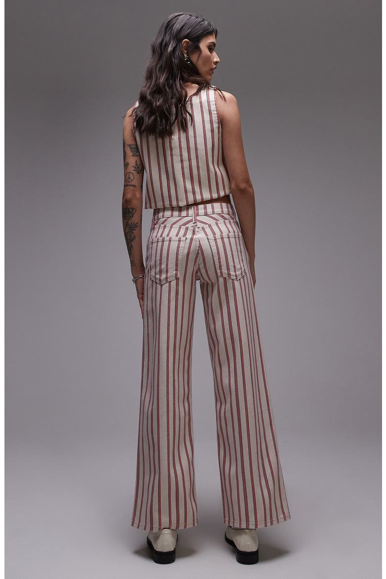 Stripe Mid Rise Wide Leg Jeans, Alternate, color, RED MULTI