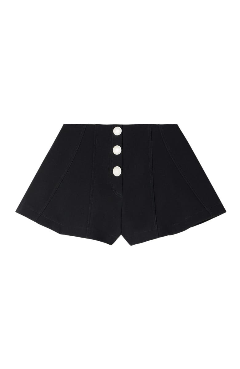 SANDRO Press-stud flared shorts, Alternate, color, Black