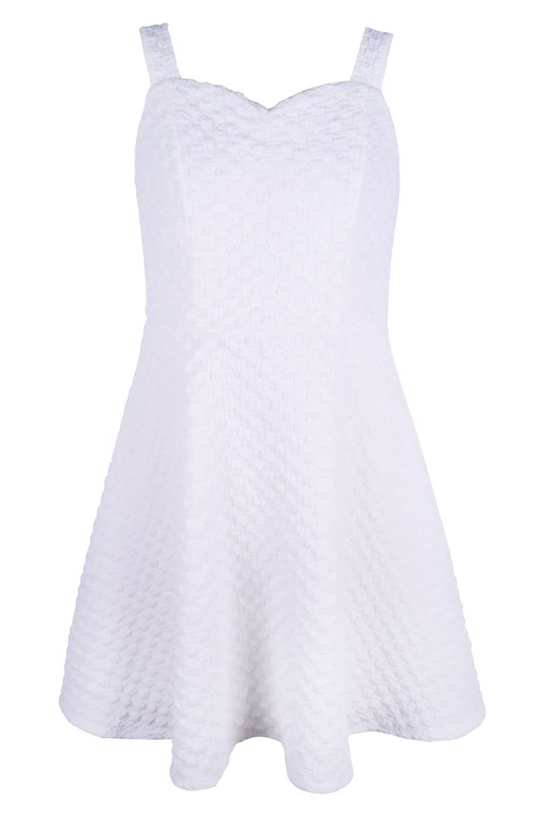 Kids' Ruched Skater Dress, Main, color, WHITE