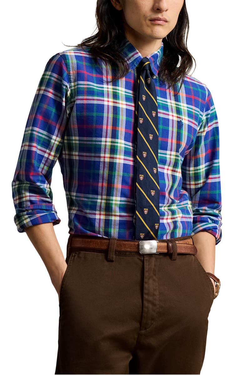 Polo Ralph Lauren Classic Plaid Button-Down Oxford Shirt, Main, color, 
