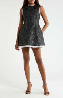 Audrina Sleeveless Jacquard Minidress