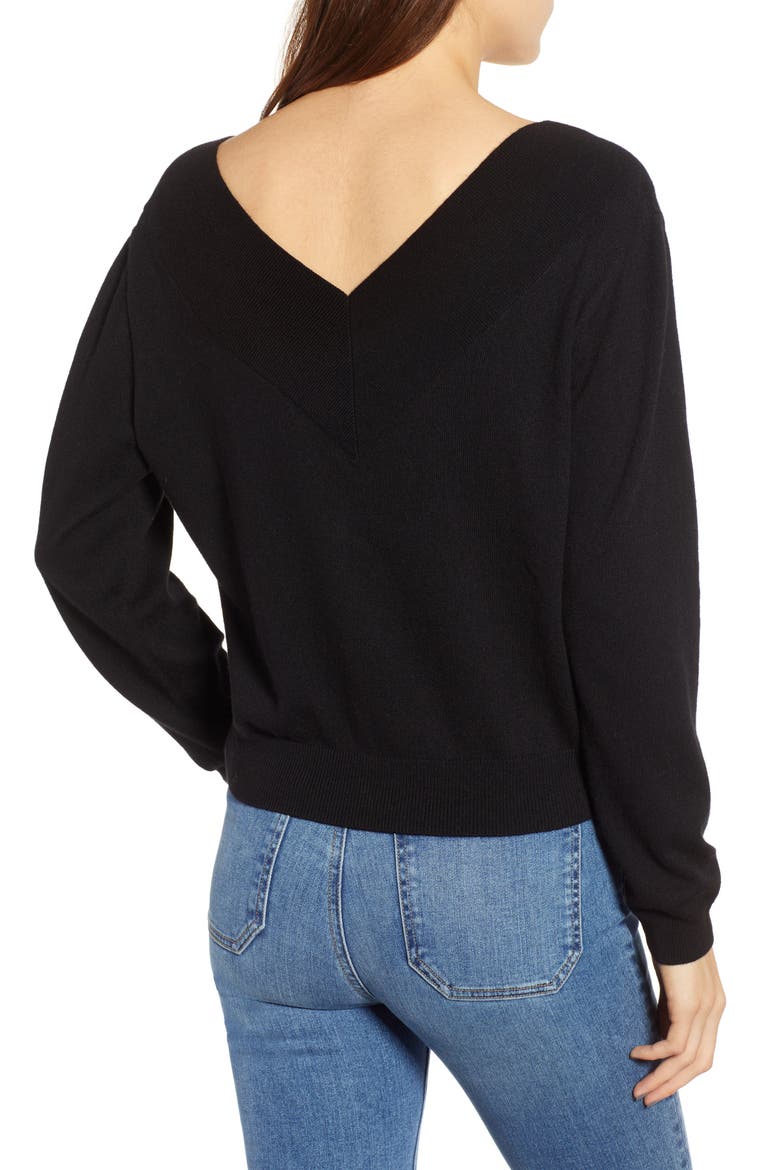 Double-V Pullover, Alternate, color, BLACK