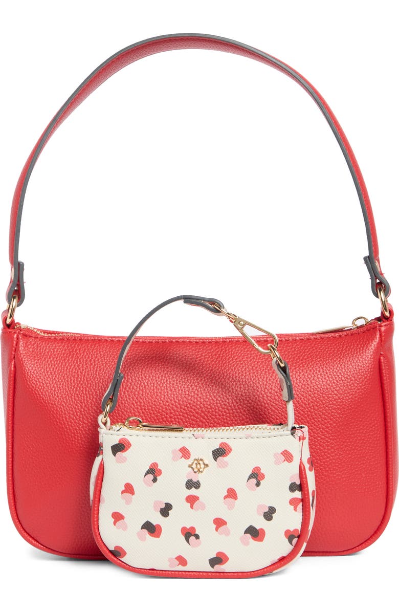 Nanette Lepore Jennah Baguette Shoulder Bag, Alternate, color, Tomato - Heart Flutter