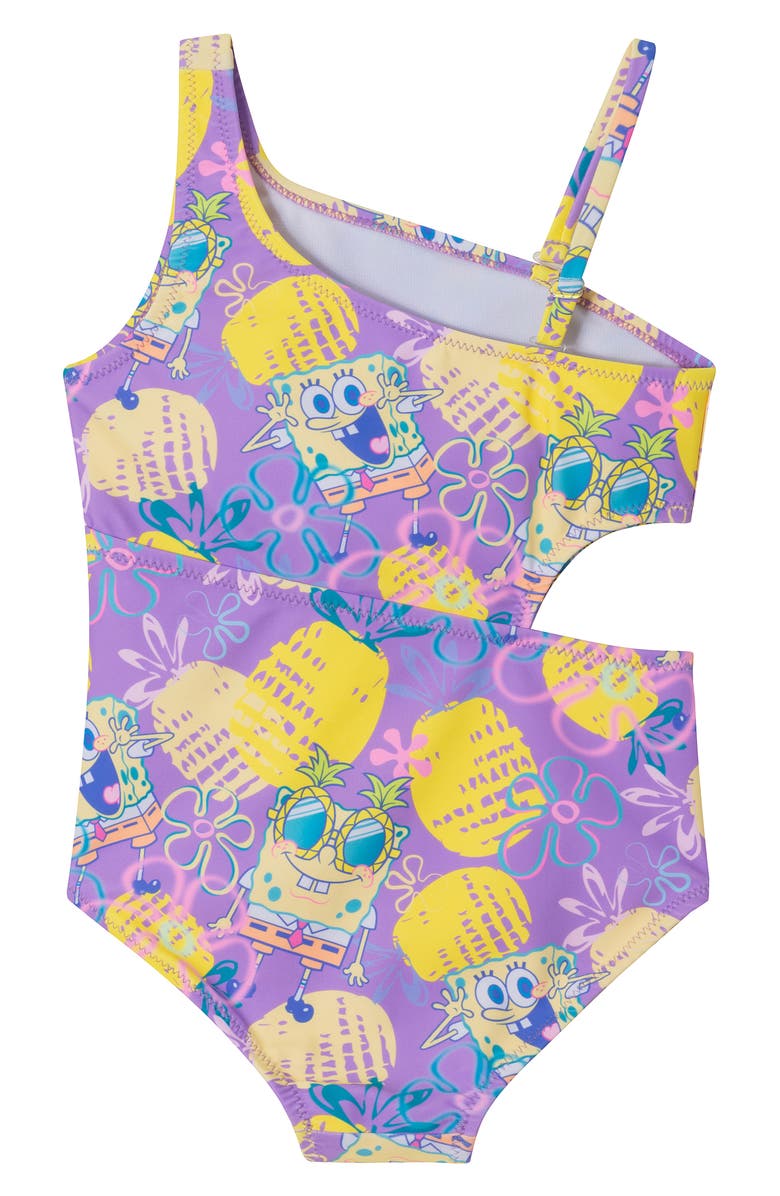 Andy & Evan Kids' Cutout One-Piece Swimsuit, Alternate, color, Purple