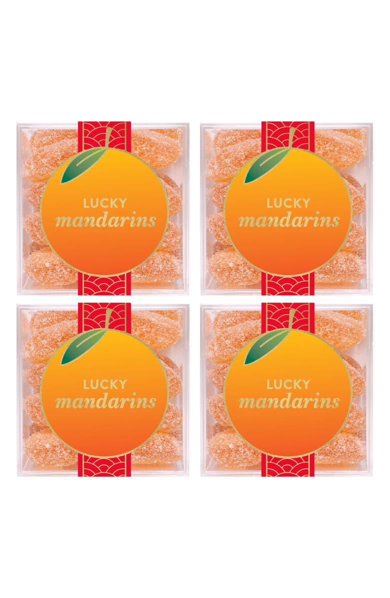 sugarfina Lucky Mandarins Set of 4 Candy Cubes, Main, color,