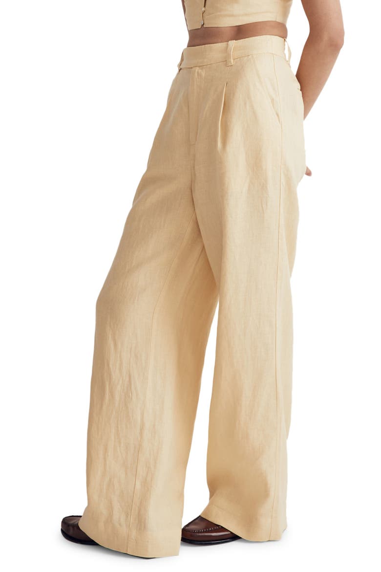 The Harlow Wide Leg Linen Pants, Alternate, color, LIGHT STRAW