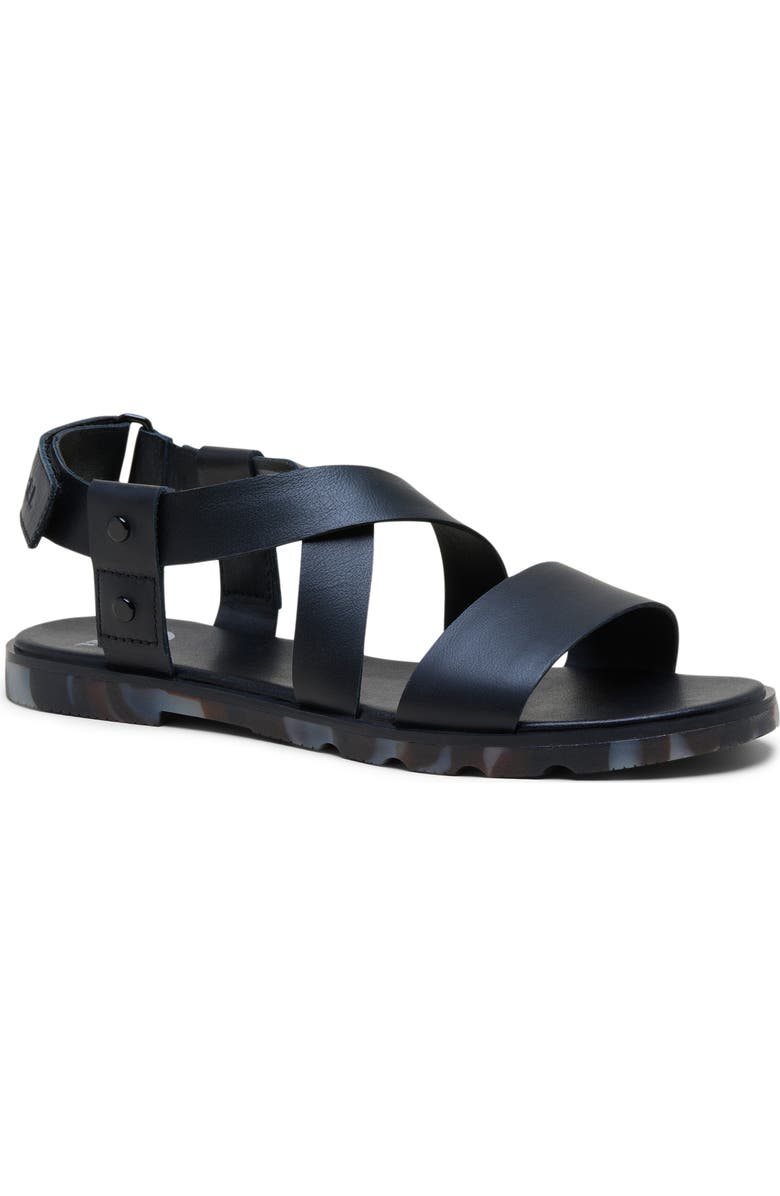 SOREL Ella III Crisscross Sandal, Main, color, Black/ Dark Graphite