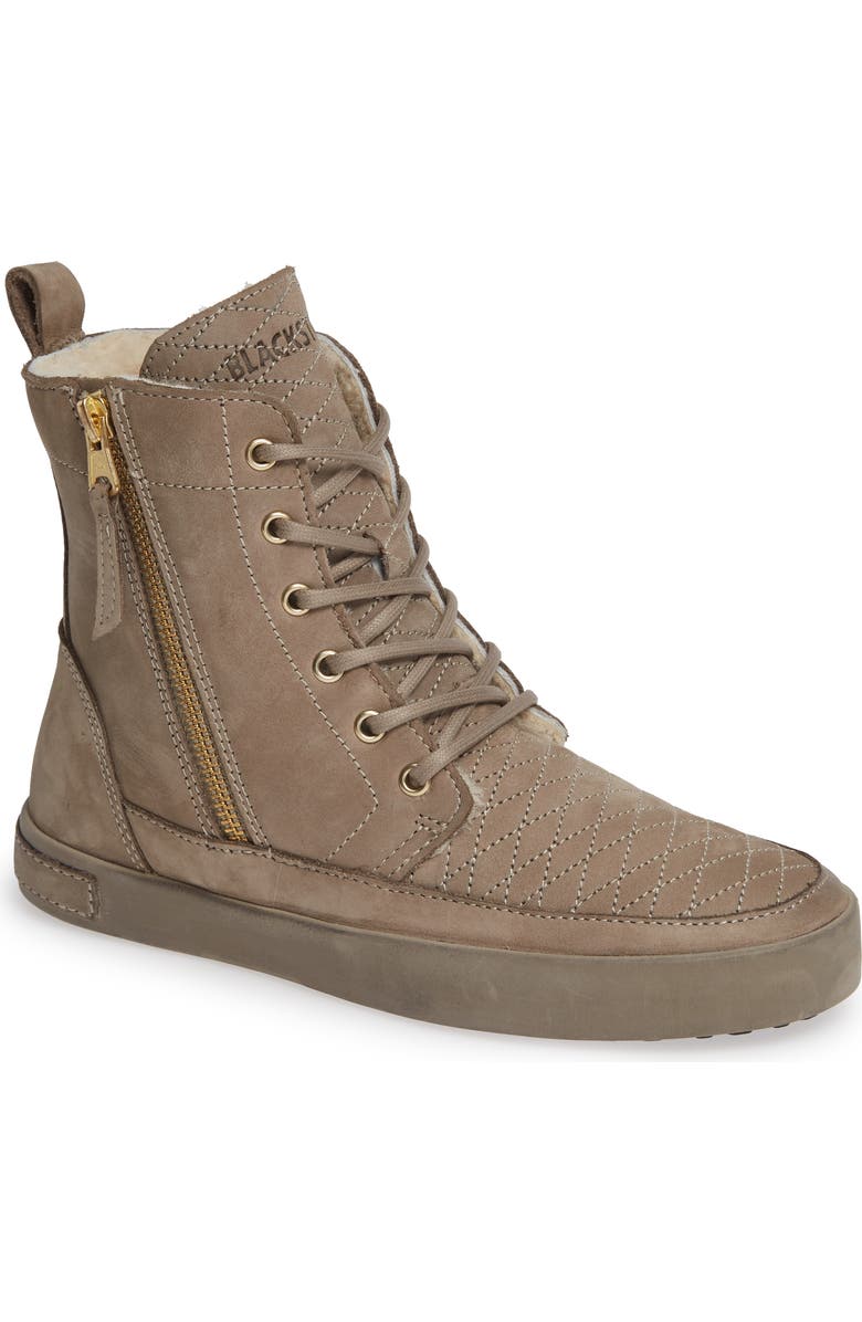 Blackstone QL64 High Top Sneaker with Genuine Shearling Lining, Main, color,