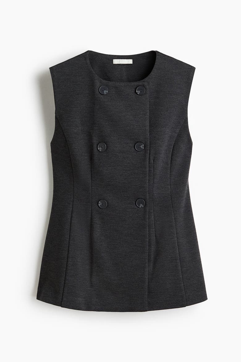Double-breasted Waistcoat, Alternate, color, Dark gray melange