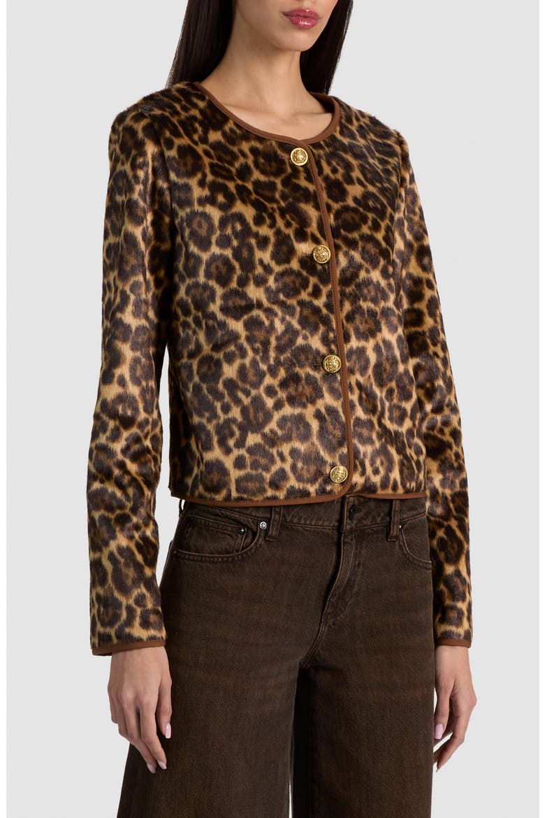 Alma Leopard Print Faux Fur Jacket, Alternate, color, SPOTTED LEOPARD