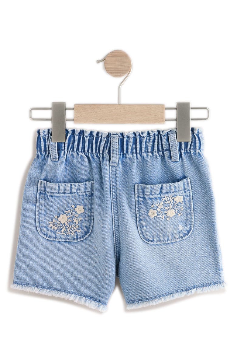 NEXT Kids' Floral Embroidered Denim Shorts, Alternate, color, Blue