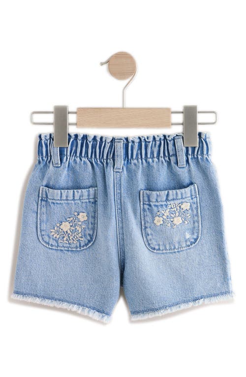 Next Kids' Floral Embroidered Denim Shorts In Blue