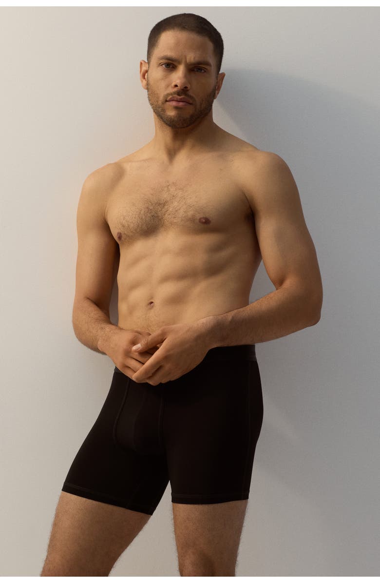 H&M 2-pack Mid Trunks With Lycra<sup>®</sup>, Alternate, color, Black