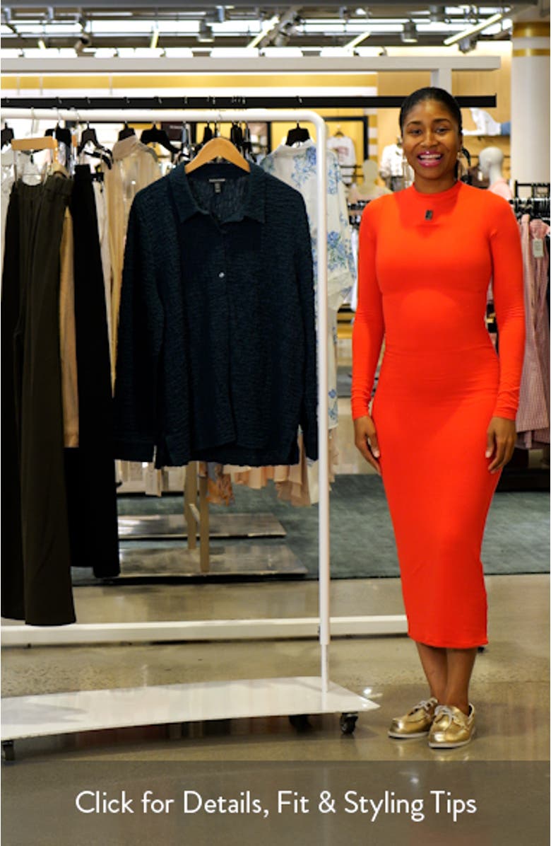 Slim Organic Cotton Blend Knit Button-Up Shirt, sales video thumbnail