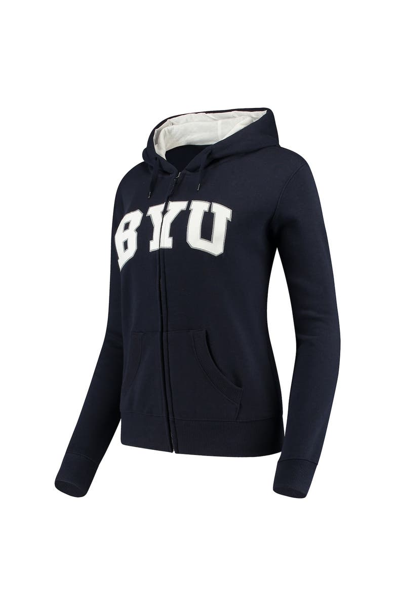 COLOSSEUM Women's Stadium Athletic Navy BYU Cougars Arched Name Full-Zip Hoodie, Alternate, color, Navy