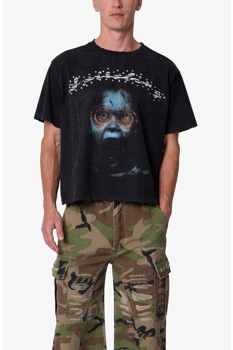 Scream Graphic T-Shirt, Alternate, color, WASHED BLACK