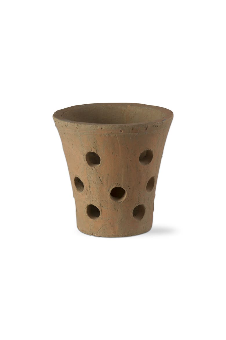 Rustic Terracotta Orchid Pot Garden Planter for Flowers, Main, color, Orange