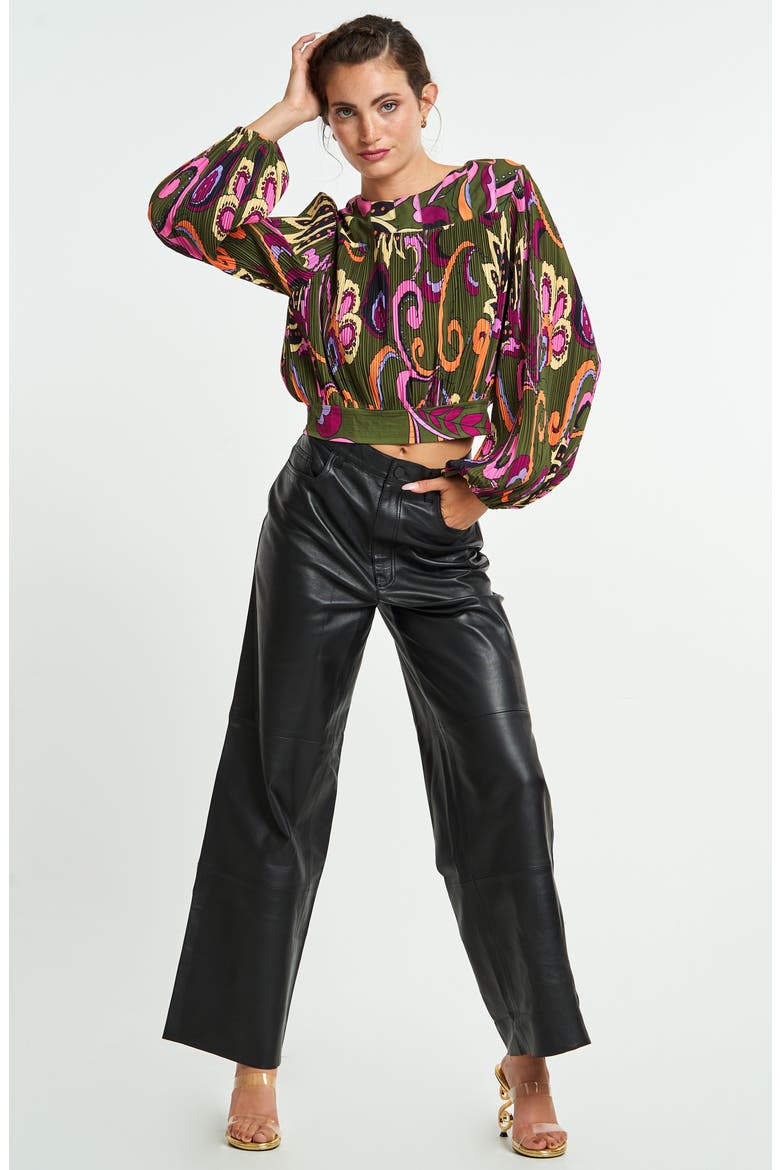 Cathy Long Sleeve Top, Alternate, color, GREEN MULTI