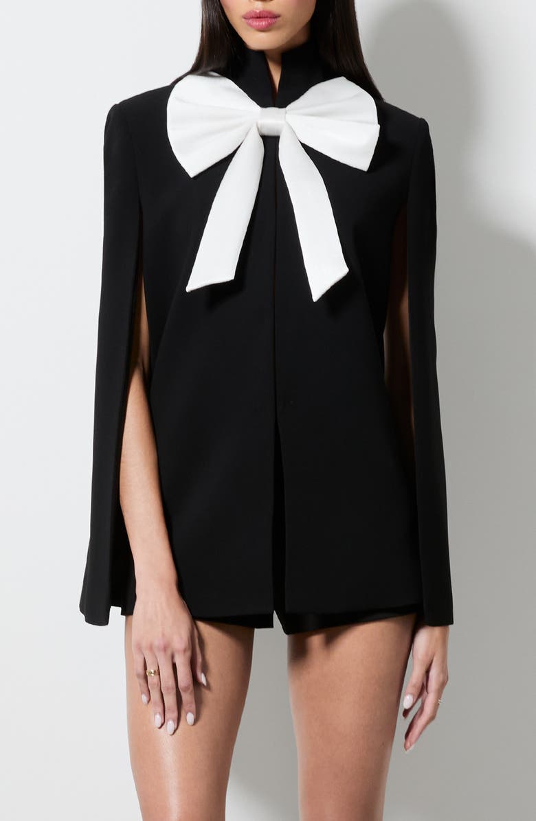 Alice + Olivia Philippa Bow Cape Jacket, Main, color, 