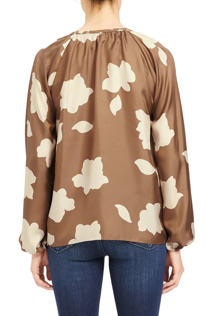 Theory Floral Print Silk Top, Alternate, color,