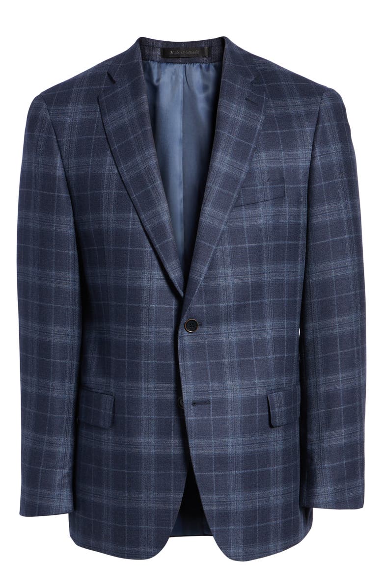 Hart Schaffner Marx Classic Fit Plaid Wool & Silk Sport Coat, Alternate, color, 