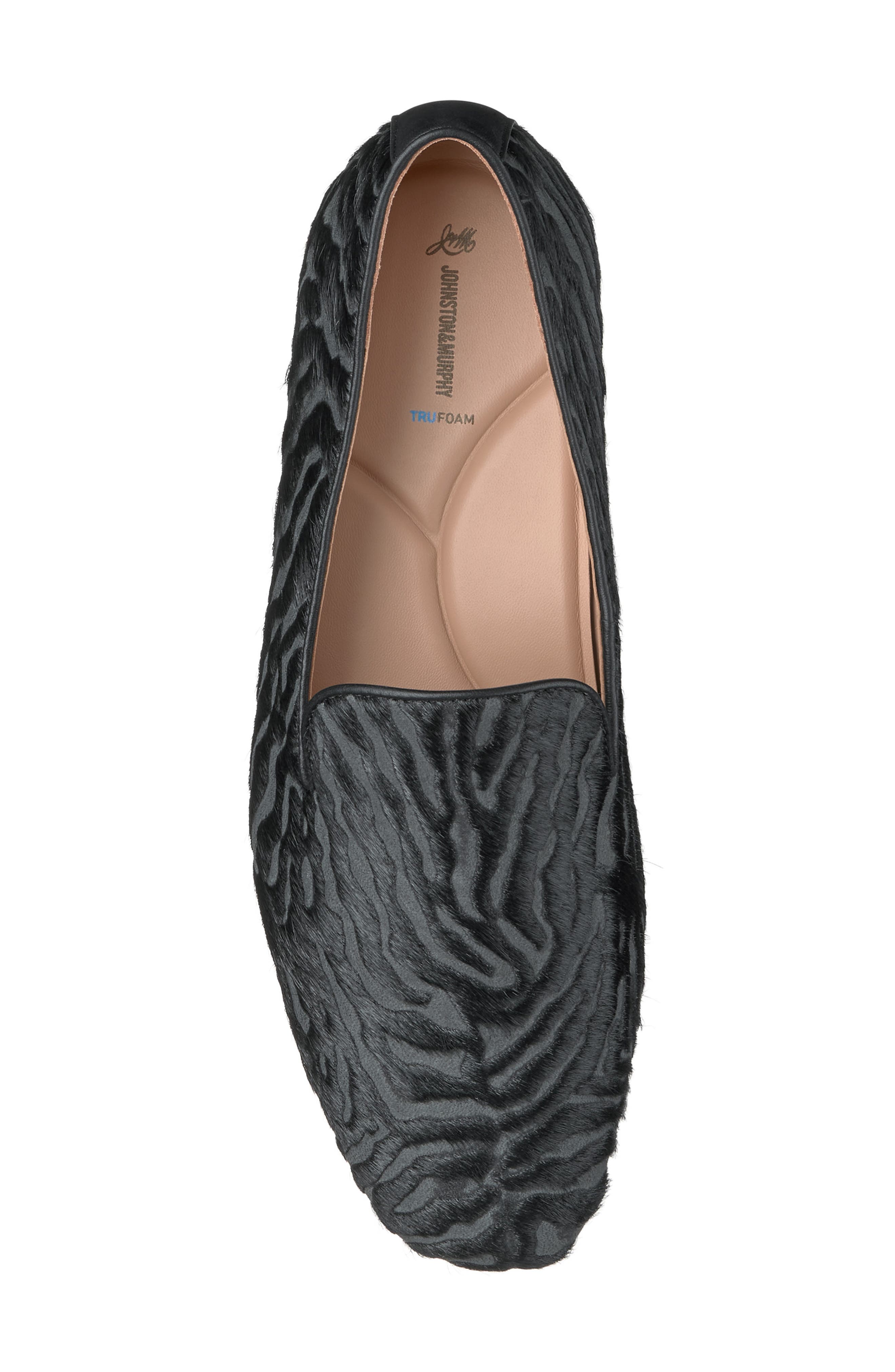 Isabel Genuine Calf Hair Venetian Loafer, Alternate, color, BLACK ZEBRA PATTERNED HAIRCALF