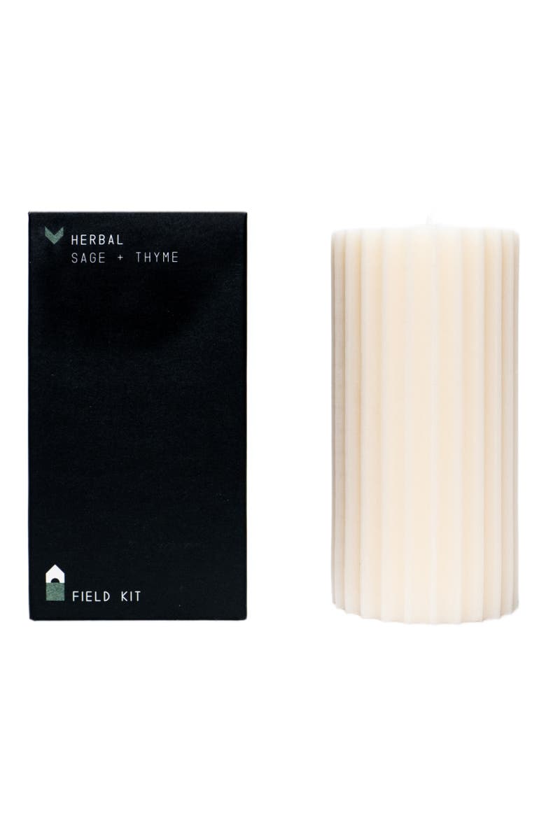 Field Kit Herbal Pillar Candle, Main, color,