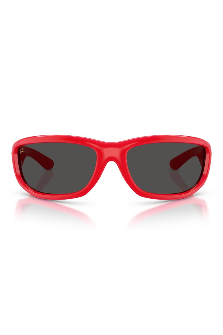 x A$AP Rocky Ultra Wrap 003 86mm Shield Sunglasses, Main, color, RED/ DARK GREY