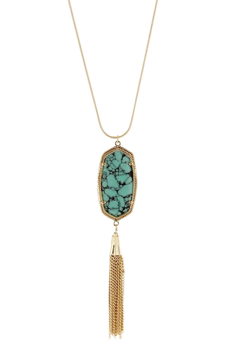 Evie Tassel Pendant Necklace, Main, color, GOLD / BLUE