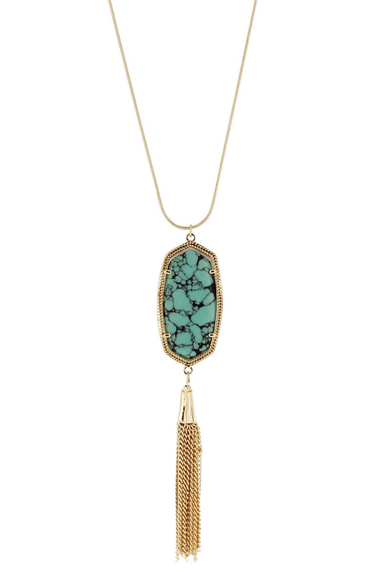 OLIVIA WELLES Evie Tassel Pendant Necklace, Main, color, Gold / Blue
