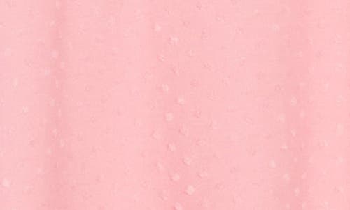 Loveappella Swiss Dot Short Sleeve Fit & Flare Dress In Pink