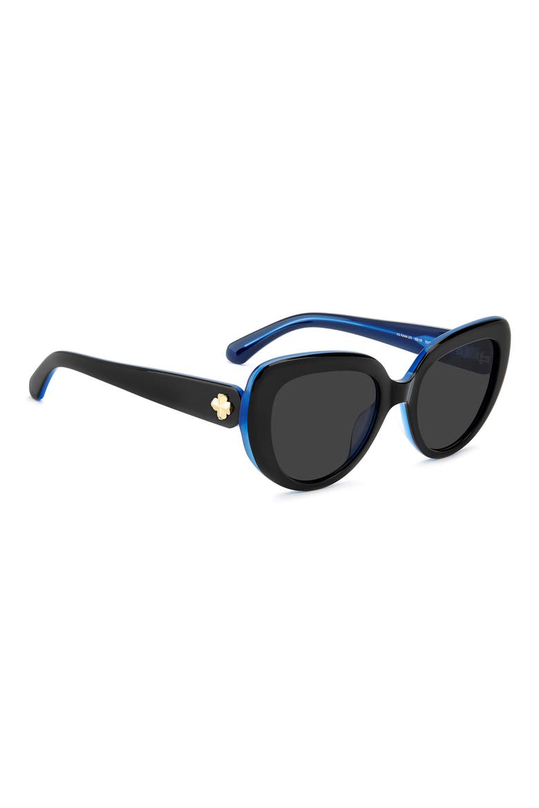 rana 53mm rectangular sunglasses, Alternate, color, BLACK BLUE/ GREY