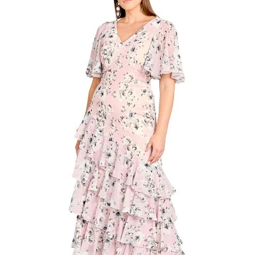 Lara New York Cape Sleeve Print Dress In Pink