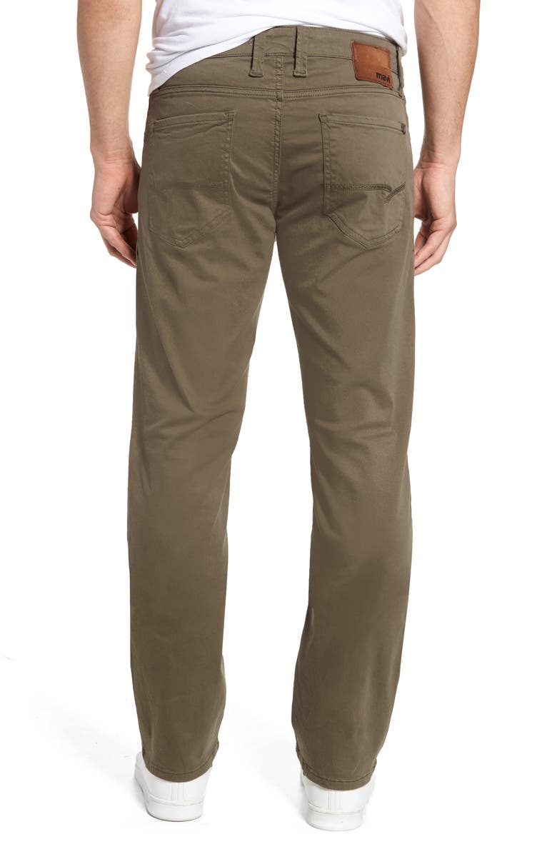 Mavi Jeans Zach Straight Leg Twill Pants, Alternate, color, Dusty Olive Twill