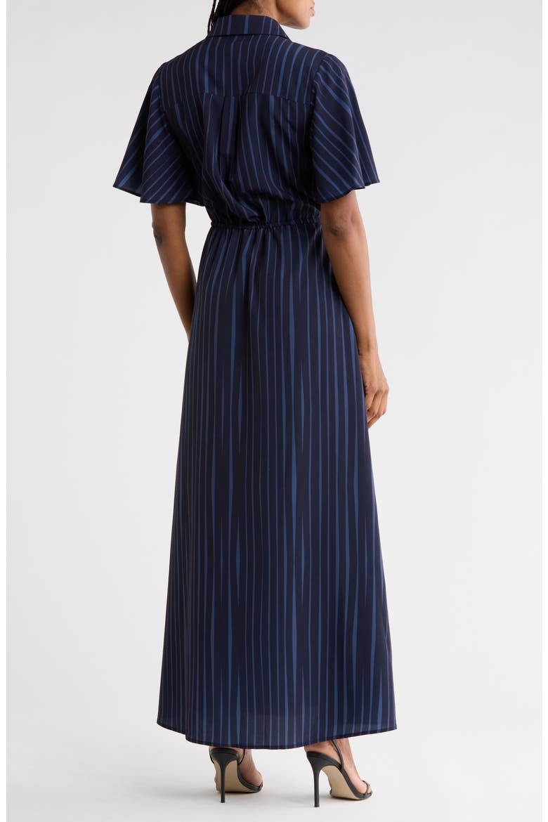Layton Short Sleeve Maxi Dress, Alternate, color, NAVY STRIPES