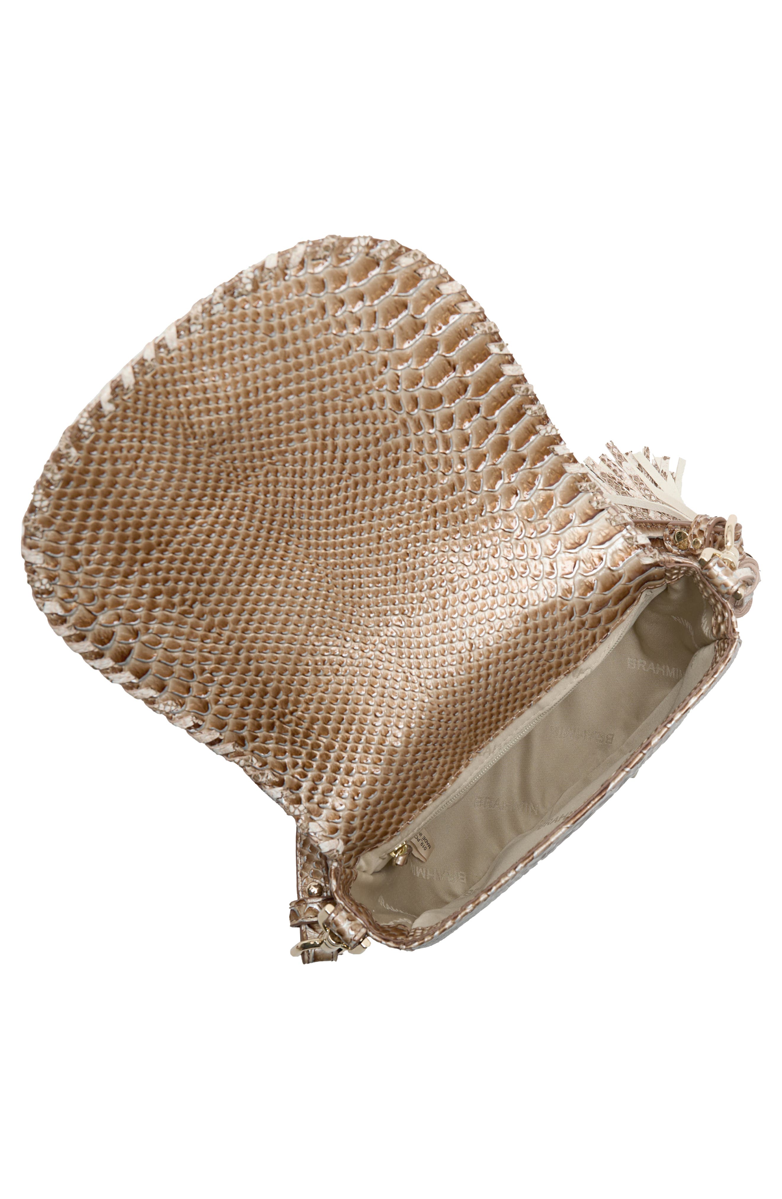 Brahmin Briar Croc Embossed Leather Crossbody Bag, Alternate, color, 