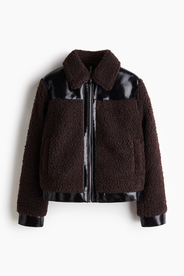 Teddy Jacket, Alternate, color, Dark brown