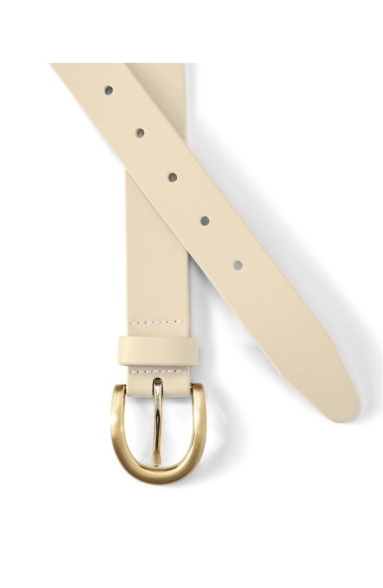 Lands' End Faux Leather Everyday Belt, Alternate, color, Coconut Cream