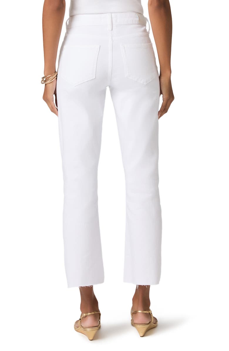 PAIGE Mason High Waist Braid Detail Crop Raw Hem Jeans, Alternate, color, Crisp White