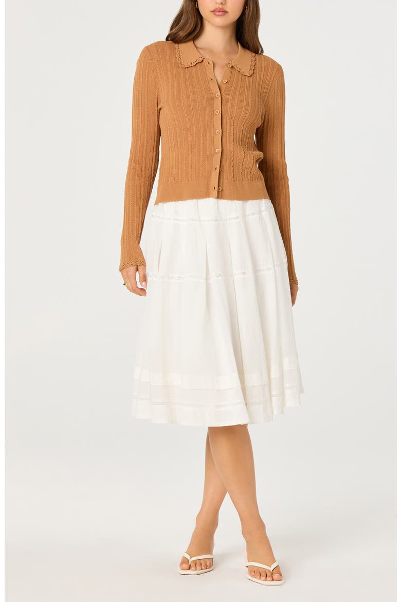 Wrenlee Lace Trim Skirt, Alternate, color, WHITE