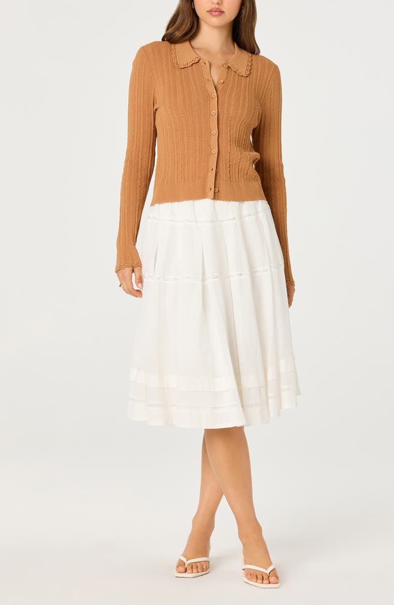 ASTR the Label Wrenlee Lace Trim Skirt, Alternate, color, White