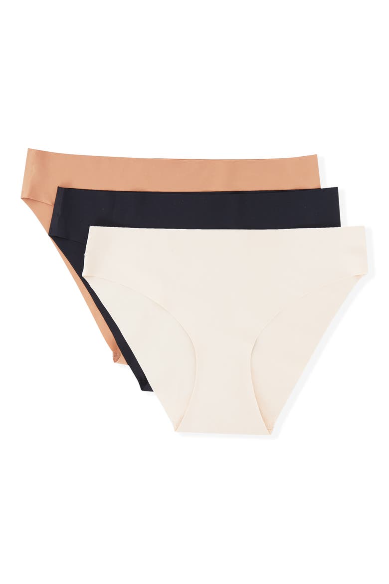 Jessy 3-Pack Bikinis, Main, color, BLACK/ BEIGE MULTICOLOR