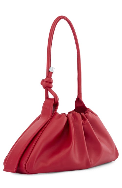 Behno Tina Ruched Leather Baguette Shoulder Bag
