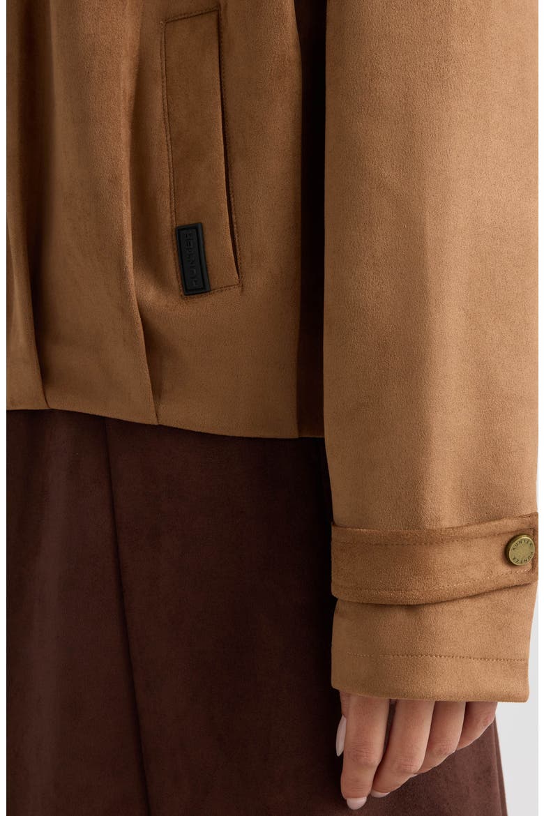 Harrington Faux Suede Zip Front Jacket, Alternate, color, BRITISH TAN